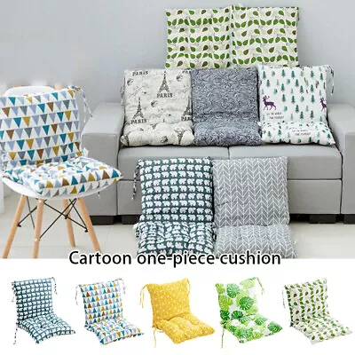 2pcs Back Chair Tie On Seat Pads Garden Rocking Deck Chair Cushion Cotton Linen • $18.99