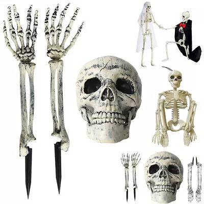 £14.88 • Buy Halloween Prop Realistic Bones Skull Head And Hands DIY Horror Decorations Props