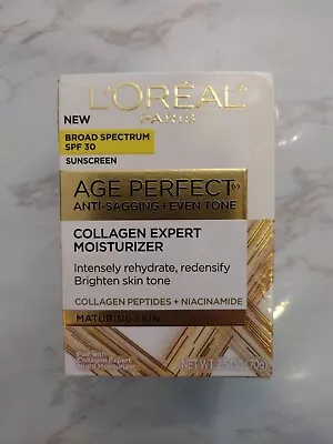 L'Oreal Age Perfect Anti-Sagging+Even Tone Collagen Moisturizer SPF30 Exp 5/2024 • $13