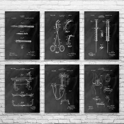 Surgical Patent Posters Set Of 6 Surgeon Gift Medical Decor Doctors Office Art • $42.95