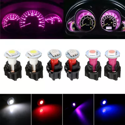 10PCS T5 PC74 Car Instrument Panel Cluster LED Dash Light Bulb W/ Twist Socket • $5.49