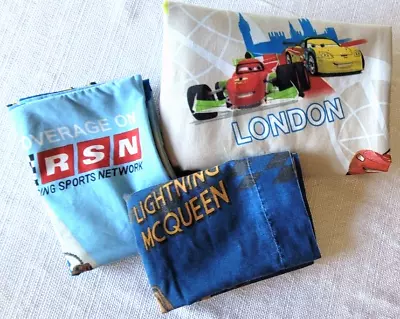 Disney Cars Twin Size Sheet Set Pixar Cars Flat & 2 Pillowcases Bedding • $16.99