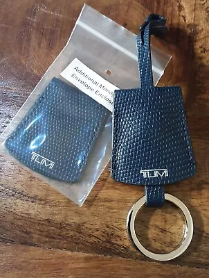 New Tumi Key Fob Key Chain W.extra Envelop In Turquoise / Silver Logo Leather  • $35