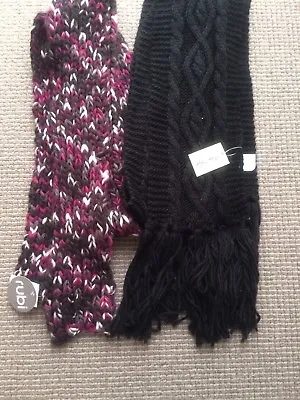 WOMENS X 2 Scarves NEW BNWT Black Miss Shop MYER RUBI Warm Winter Multi Coloured • $12.20