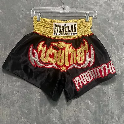 Fightlab Kombat Shorts Mens Medium Muay Thai MMA Fighting Black Phromthep • $29.99