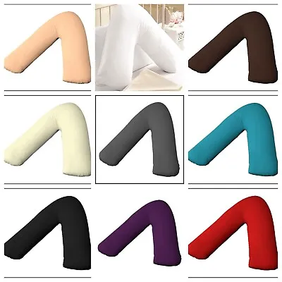 V Pillows And V Pillowcases Cover Polycotton Neck Back Head Body Support 74x34cm • £5.99