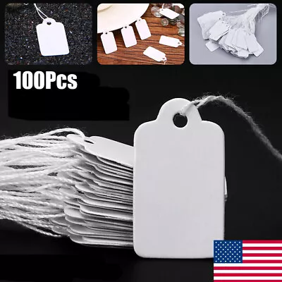 100 Pcs Price Label Tags String Jewelry Clothing Display Merchandise Price Tags • $2.27