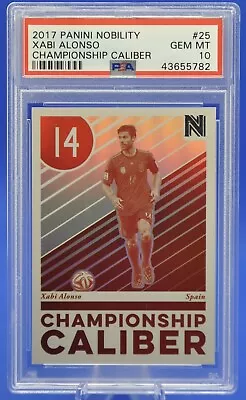 2017 Panini Nobility Xabi Alonso Championship Caliber PSA 10 Pop 1 Spain Rare! • $99.95