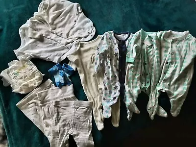 Boys Dolls Tiny/Newborn Baby Clothes Mixed Bundle Vest/babygrows/socks • £4