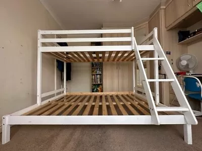 £56 • Buy Wooden Bunk Bed, Double (lower Bunk), Single (top Bunk), Ideal For Kids Bedroom