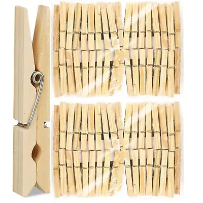 £2.79 • Buy 72 Wooden Clothes Pegs Clips Pine Washing Line Airer Dry Line Wood Peg Gardens