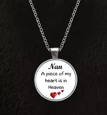 Nan Heart In Heaven Pendant On A 18  Silver Plated Necklace Memorial Gift R26 • £9.50