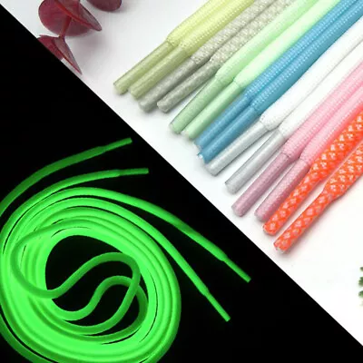 £3.30 • Buy Luminous Round Shoelace Glow In The Dark Sports Shoes Laces Shoestring Men Women