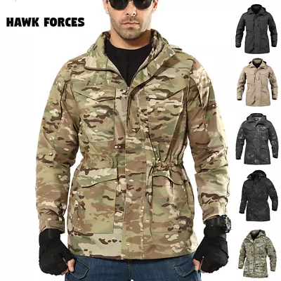 Waterproof Mens Combat Field Jacket Army Military M65 Coat Tactical Hooded Parka • $86.89