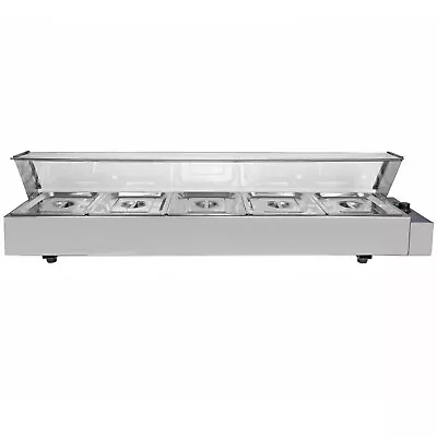 Electric Bain Marie 5x 1/2 Pan Gastronorm Pans Stainless Steel Hot Food Display  • £379.99