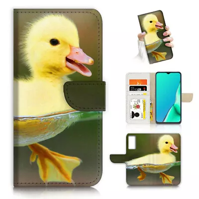 $13.99 • Buy ( For Oppo A57 / A57S ) Wallet Flip Case Cover AJ23973 Cute Duck Duckling