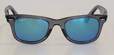 Ray Ban NEW RB2140 WAYFARER POLARIZED BLUE MIRROR LENSES TRANSPARENT Sunglasses! • $98.98