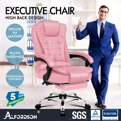 ALFORDSON Office Chair Mesh Executive Gaming Seat Leather Fabric Racing Tilt • $165.79