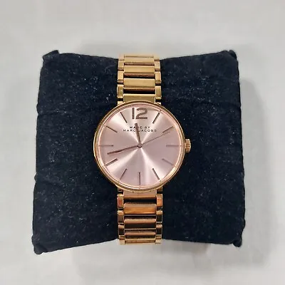 Marc Jacobs Watch Rose Gold Tone Open Link Bracelet Round 36mm Case Working • £34.95