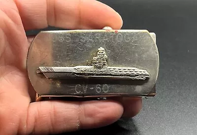 Vintage USS Saratoga CV-60 Belt Buckle Supercarrier Aircraft Carrier • $24.95