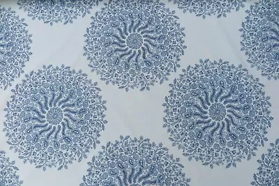 ANNA FRENCH CURTAIN FABRIC DESIGN  La Provence  4 METRES BLUE & WHITE Etc • $120.84