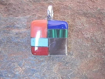 Handmade Stone Inlay Pendant By Artesanas Campesinas Made In Mexico New Mp013 • $10.95