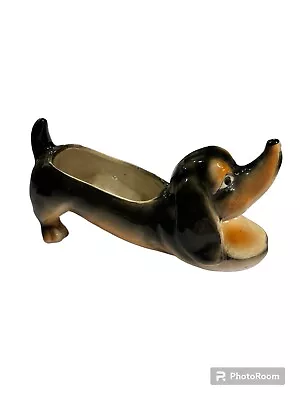 Vintage Relco Dachshund Dog Ceramic Glossy Finish Hand Painted Dog Antique • $27.50