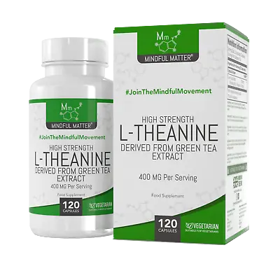 L Theanine | 120 Capsules 400mg | Nootropics Stress Relaxation Focus & Memory  • £19.99