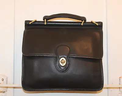COACH Willis Black Leather Crossbody Bag Satchel Purse NO STRAP Vintage #9927 • $123.40