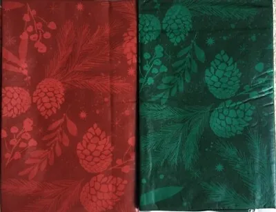 Christmas Holiday Pine Cones Vinyl Flannel Var Size/Color Tablecloth By Elrene • $16.68