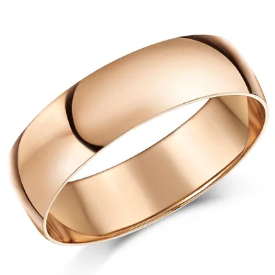 9ct Rose Gold Ring D Shaped Men's Women's Solid & Hallmarked Wedding Ring Band  • £126.45