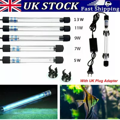 Aquarium Submersible UV Light Sterilizer Pond Fish Tank Germicidal Clean Lamp • £12.16