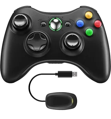 Xbox 360PS5 Wireless Controller & PC Windows 2.4G Receiver Gamepad - Black • £14.99