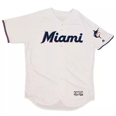 Mens MLB Miami Marlins Authentic On Field Flex Base Jersey - Home White • $89.98