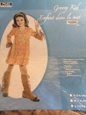$12 • Buy Groovy Kid Hippie 70's Child Halloween Costume Girls Boho New Size Large Youth