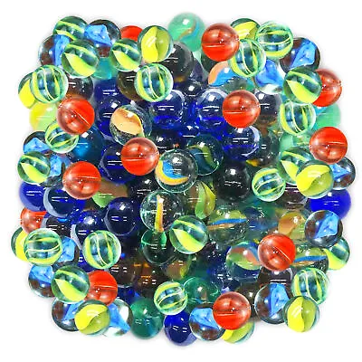 100-300 Coloured Glass Marbles | Traditional Vintage Classic Kids Toys Games • £7.99