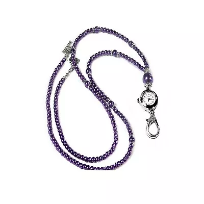 Beaded Lanyard Watch Necklace Keys Security Badge Holder Color Choice Pearl • £23.10