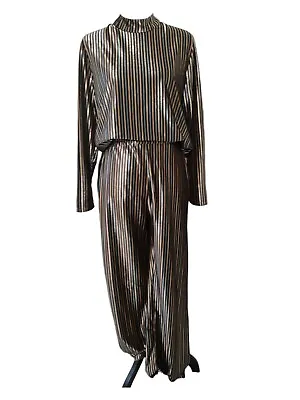 $54.99 • Buy Zara (set Of Top&pants)  Womens Striped Velvet Top And Pants Sz  M Nwot