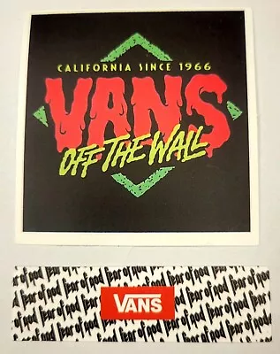 Vans Sticker 2-Pack - Vans Off The Wall In Red Green & Black - Vans Fear Of God • $3.95