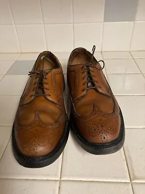 Florsheim Imperial Longwing 10 C Vtg  5 Nail V Cleat Wing Tip Shoes • $118.30