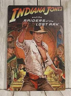 Indiana Jones Sign Raiders Of The Lost Ark Tin Movie Poster Metal Vintage Style • $10.97