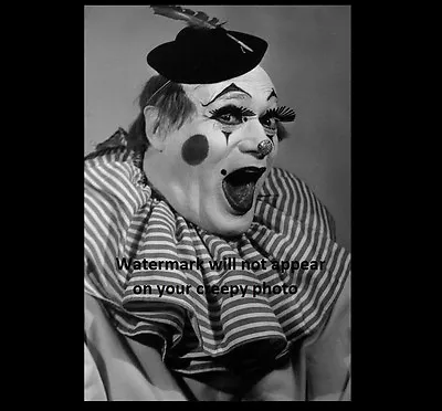 Scary Vintage Creepy Clown PHOTO Freak Weird Halloween Costume • $4.28