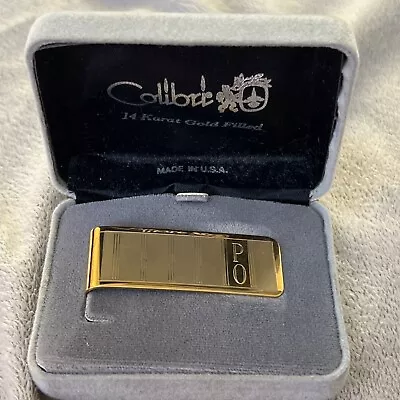 Colibri 14K Gold Filled Money Clip.. In Box. Initials PO Made In U.S.A • $30