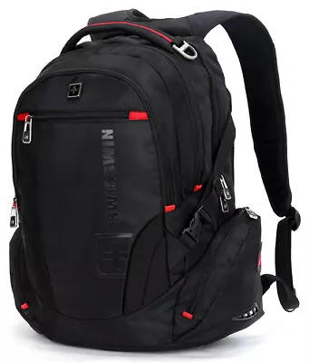 £57.04 • Buy Swiss Waterproof 17'' Laptop Backpack School Backpack Travel Shoulder Bag SW8118