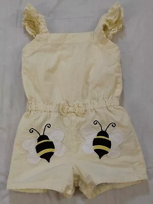 Gymboree Yellow Seersucker Bumble Bee Outfit Romper Girls 6 Busy Little Bee 2022 • $15.57