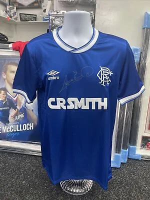 £125 • Buy Graeme Souness Signed Rangers Retro 84/87 Home Football CR SMITH Shirt - COA