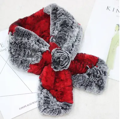 100% Real Rabbit Fur Women Scarf Winter Natural Collar Scarves Wraps Gift • $14.99