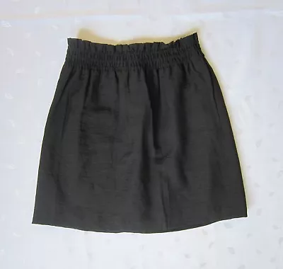 NWOT J. CREW Women's Elastic Waist Crinkle City Mini Skirt In Dark Gray ~ Size 0 • $24.95