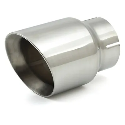 Exhaust Tailpipe Tip 4  Slash Cut Non Rolled Stainless Steel Tail Pipe Universal • £14.99