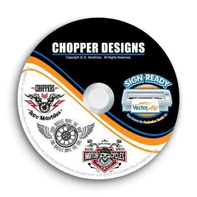 Chopper Motorcycle Clipart-vector Clip Art Images +t-shirt Graphics+templates Cd • $24.95